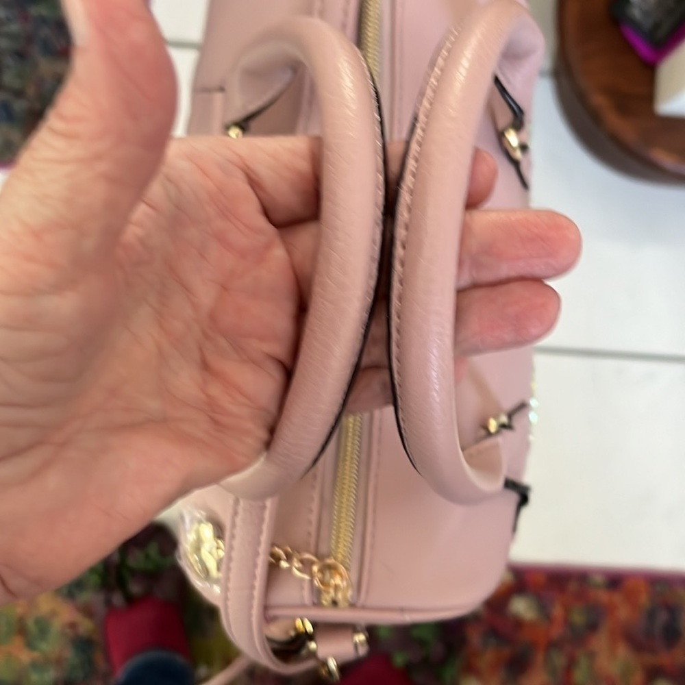 Juicy couture crossbody bag Satchel Vegan leather pink/rhinestone logo NWT - Picture 10 of 12